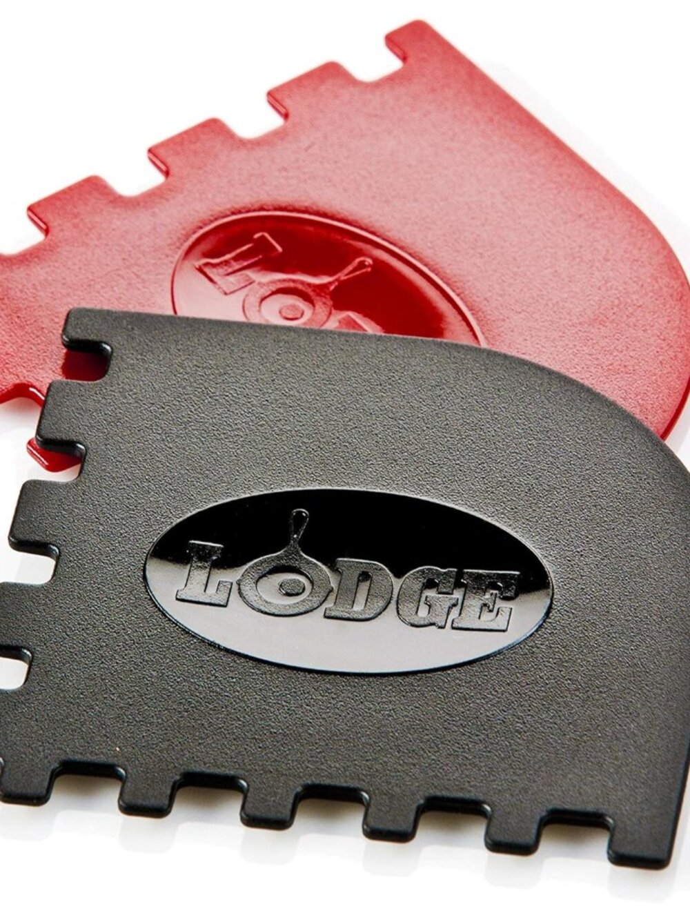 Durable Grill Pan Scrapers, Red and Black, 2-Pack